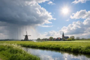 Frisse lentedag met afwisselend zon en enkele buien