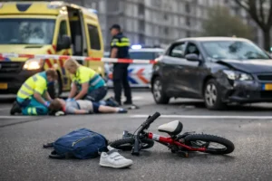 Kind aangereden in Rotterdam-Delfshaven, bestuurder vlucht na ongeluk