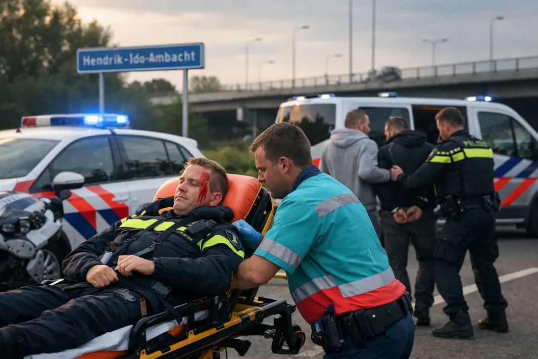 Politieagent gewond tijdens achtervolging in Hendrik-Ido-Ambacht, twee mannen aangehouden