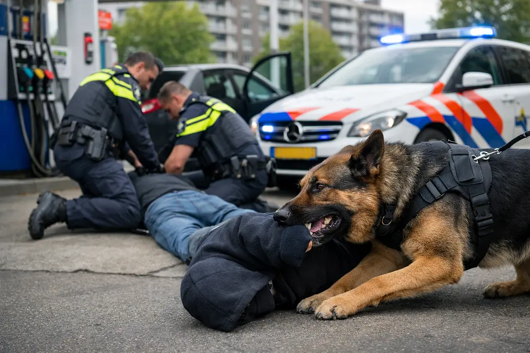 Politiehond helpt bij arrestatie van benzinedief in Rotterdam-IJsselmonde