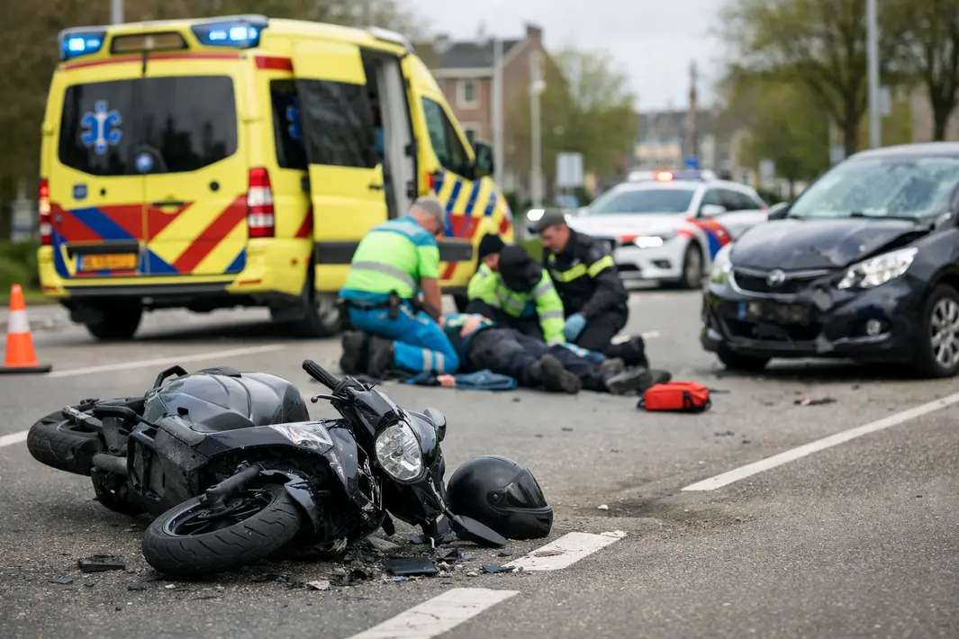 Scooterbestuurder gewond bij aanrijding met auto in Hellevoetsluis