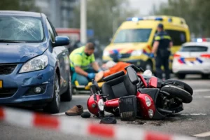 Scootmobielbestuurder gewond na aanrijding met auto in Rotterdam