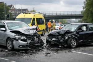 Twee auto's zwaar beschadigd na verkeersongeval in Rotterdam-Overschie