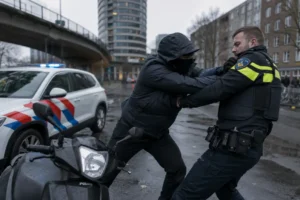 Scooterrijder valt agenten aan tijdens controle in Rotterdam-Charlois