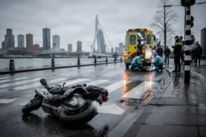 Voetganger gewond na aanrijding door motor in Rotterdam-Feijenoord